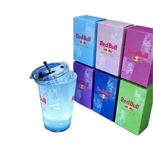 Red Bull Creative Bar Party Luminous LED 14oz Cup Option with Free Straw Lid & Exclusive Perks Easy Cleaning Brightens when water is added