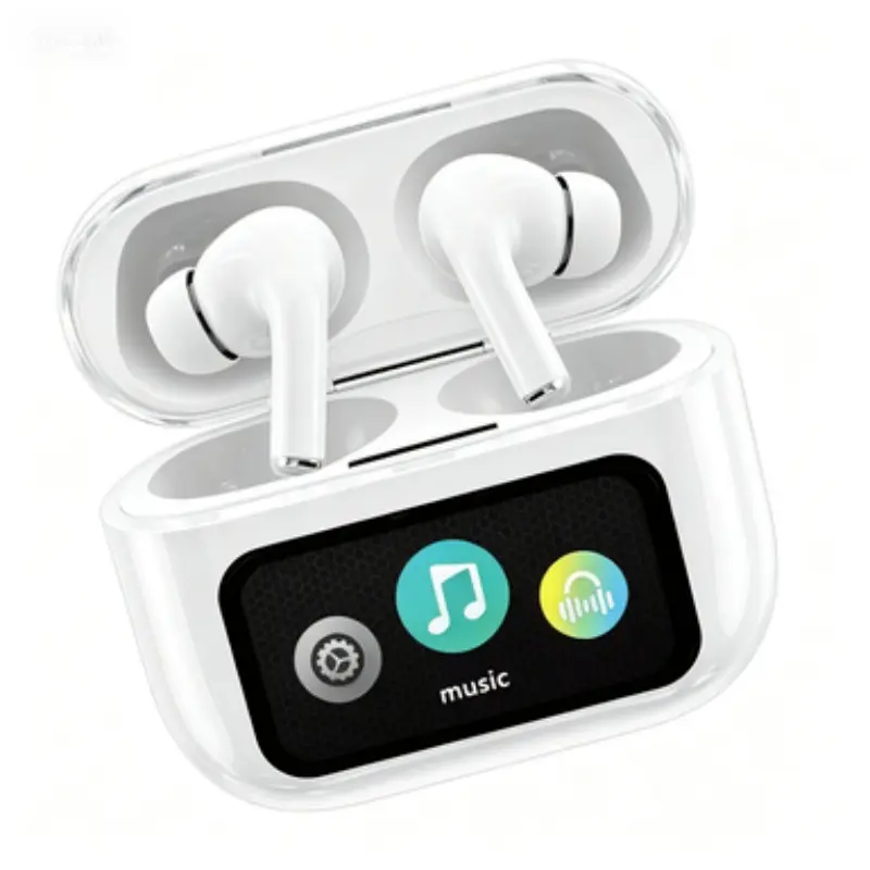 A9 Pro Wireless Earbuds True ANC ENC Noise Cancellation Touch Control Stereo Sound Clear Call Stable Connection for Daily Work Travel Entertainment