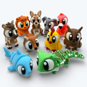 Articulated Animal Figurines – 10 Pcs Flexible Desk Fidget Set, Cute Collectible Decor, Stress Relief Figures for Home & Office Decorative Sculptures Decoration