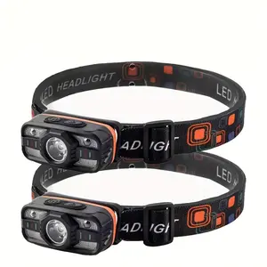 Outdoor High-Brightness Portable Headlamp with Motion Sensor, USB Rechargeable, 6 Lighting Modes, Lightweight Fishing Headlamp, Ideal for Travel, Camping, and Emergency Use