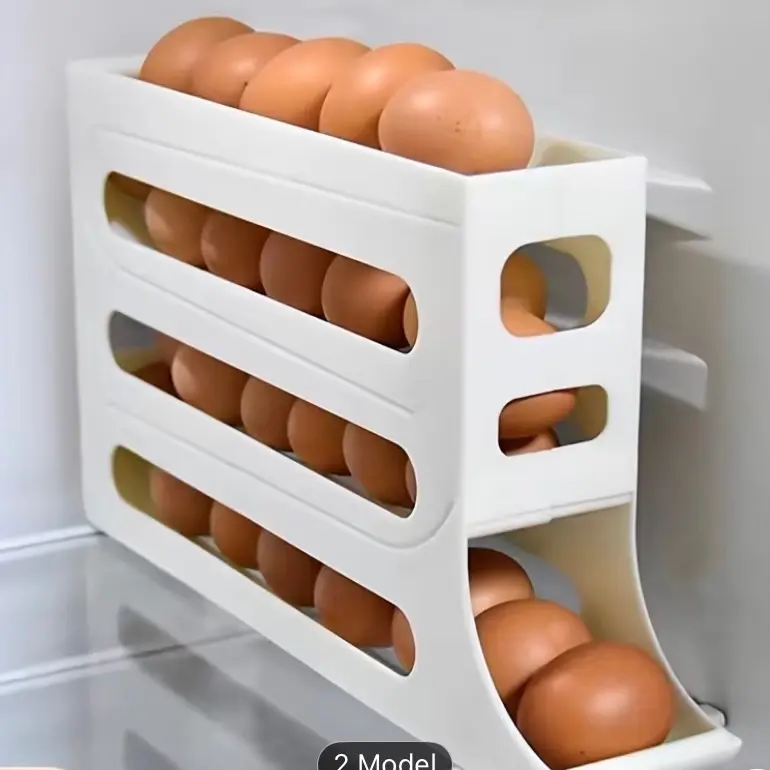 Slide Egg Storage Box, Refrigerator Door Organizer, Altar Tray Holder, Rolling Egg Rack, Automatic Rolling Egg Box
