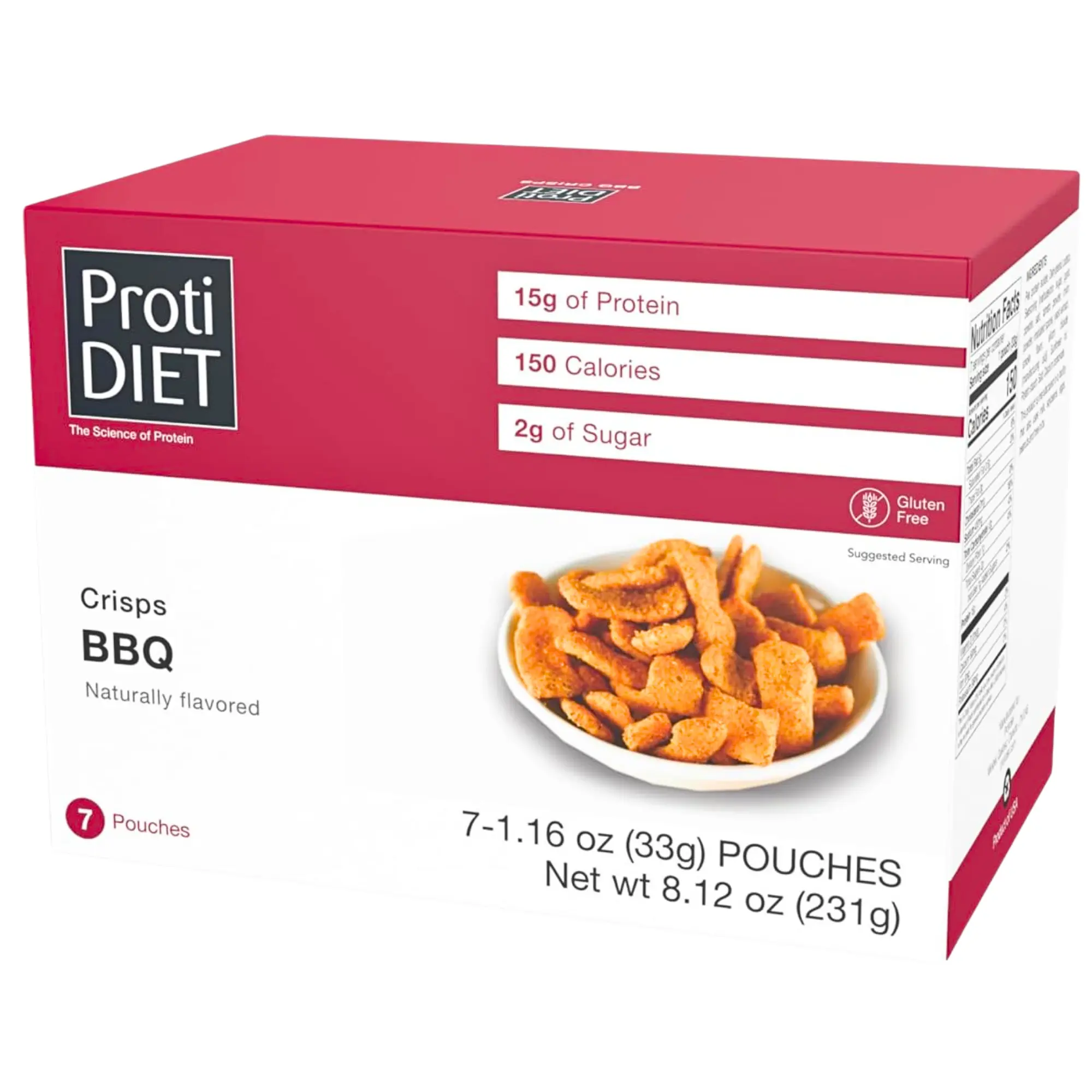 ProtiDiet - Protein Crisps - BBQ - 7/Box