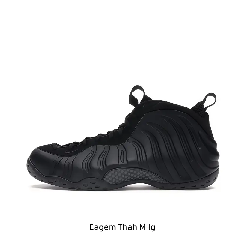 Matte All-Black Wavy Foam High-Top Athletic Shoes, Futuristic 1-Piece Streamlined Upper, Honeycomb Cushioned Midsole for Sports & Street Styling