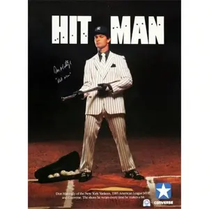 Vintage Aluminum Baseball Poster Don Mattingly Hitman Retro Wall Art Decor 60s