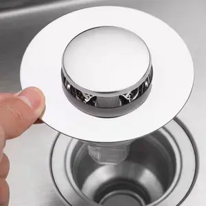 Kitchen Sink Filter Bounce Core, Leak Proof Drain Plug, Anti-Odor, Anti-Clog Press Type Floor Drain Stopper, Easy Solution for Clogs