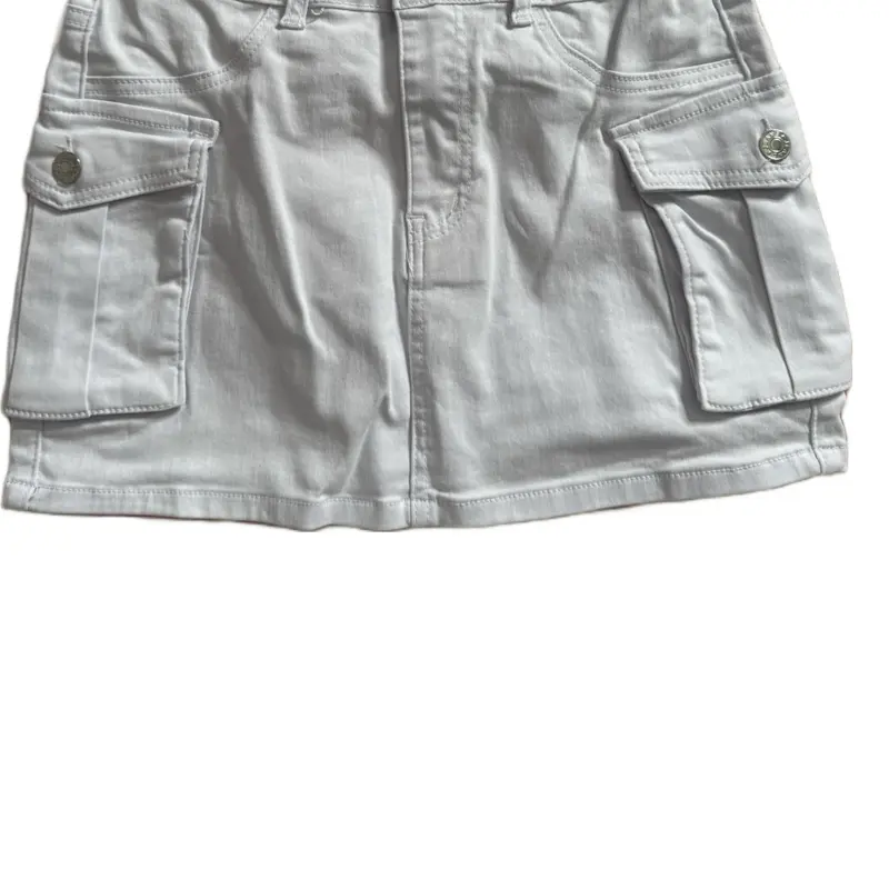 Short Skirt Cargo Jeans - light Blue, white and black Womenswear, Bottom, Suitable for Everyday Wear, Comfortable Fit