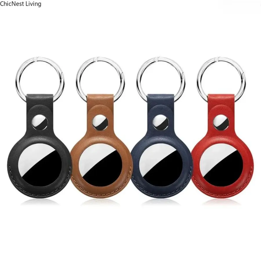 4 Pack PU Leather AirTag Holder Keychain, Protective Case Tracker Cover with Secure Loop & Key Ring, Wireless Signal Friendly, Anti‑Lost Design for Apple AirTags, Portable for Keys, Bags & Luggage travel-friendly Light Up LED Swing Hammock Chair,summervib