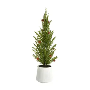 Nearly Natural 20'' Cedar Pine Tree w/Mini Pine Cones