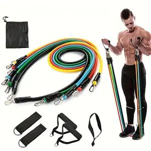 Fitness Slimming Body Shaping Resistance Band Set, 11-Piece Multifunctional Upper Body Exercise Kit