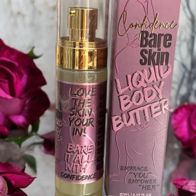 Paradise Passion liquid body butter Confidence Cosmetics Bare skin, moisturizing + hydrating