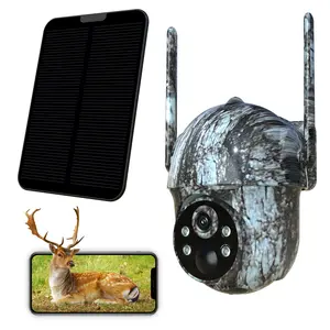 Trail Camera, Cellular Trail Camera with Built-in SIM Card 4G Data 2k HD Live Streaming 4W Solar Panle Game Cameras with Night Vision Motion Activated Waterproof IP66