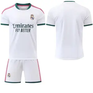 Real Madrid White Soccer Jersey & Shorts Set, Adult Football Kit, Breathable Athletic Uniform for Training, Match Day & Fans 1