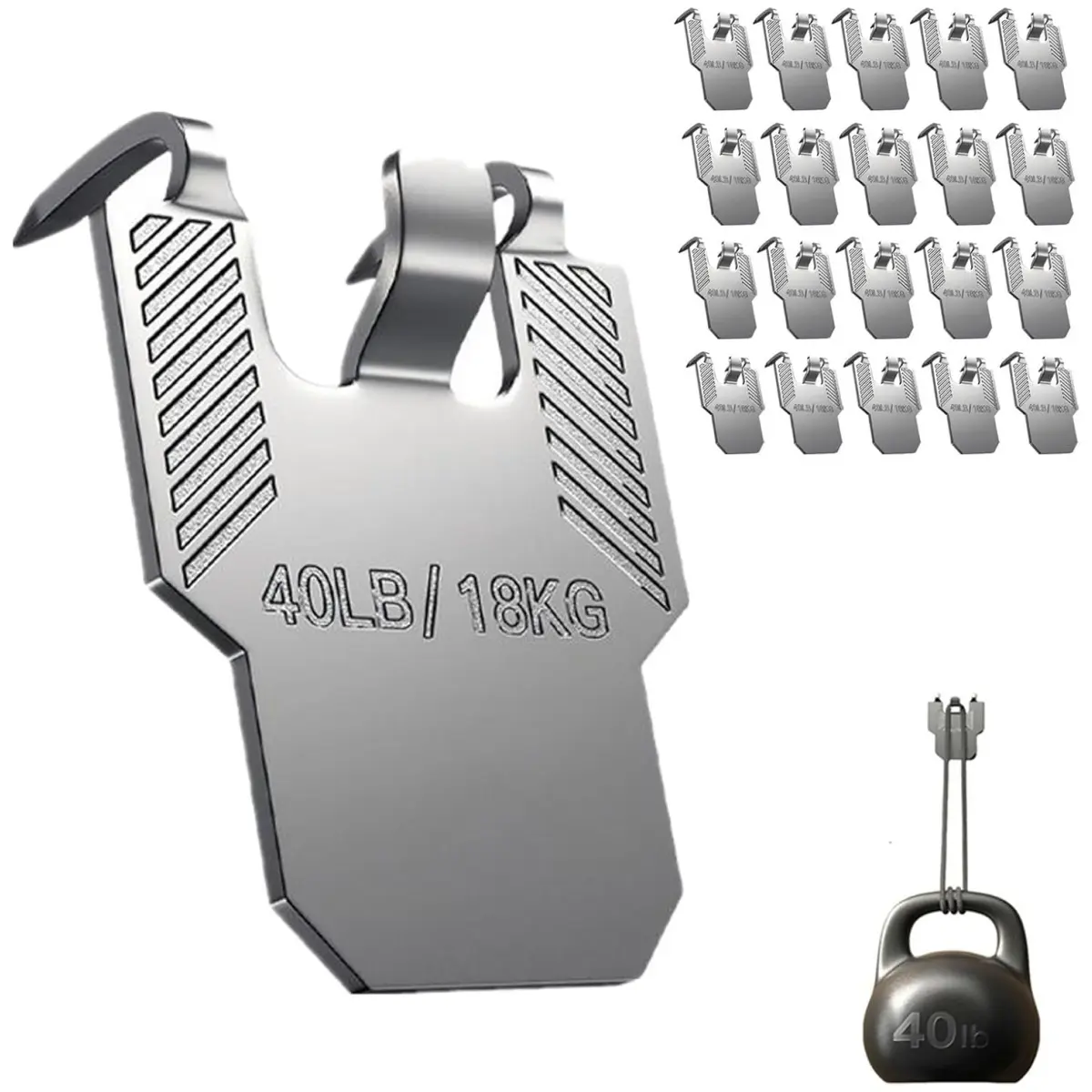 20PCS 40 lb Claw Picture Hangers for Drywall, Claw Drywall Picture Hanging Hooks, No Damage Heavy Duty Wall Hanger for Room Office Decor, Easy Nail-Free Tool-Free