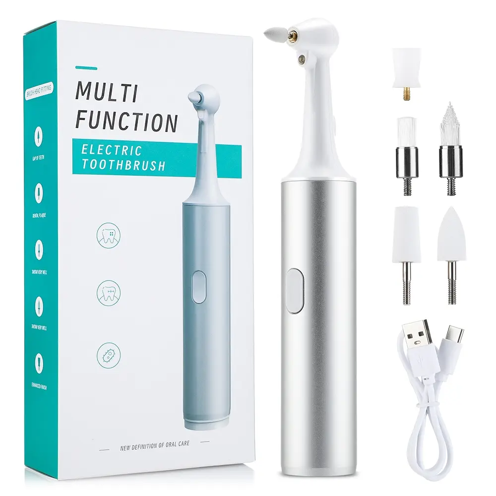 Multifunctional Dental Cleaner, Oral Care Teeth Polisher with 5 Cleaning Heads, Teeth Cleaning Tool for Home Use, Teeth Cleaning Machine