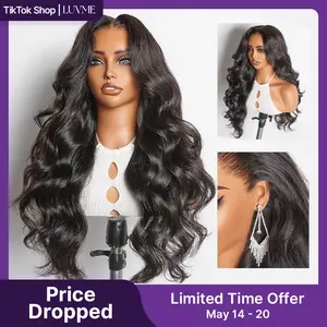 【LIVE】Luvme 100% Human Hair 13x6 13x4 Ear-to-ear HD Lace Front Wig – Pre-Everything Shake & Go Flexi-Fit Drawstring Hold Curls Body Wave 200%-250% Density