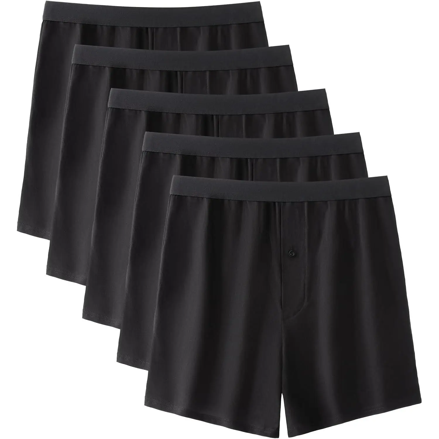 Men's Breathable Cotton Knit Boxers - Natural Menswear Underwear for Day Wear, Pajama Pack, Smooth
