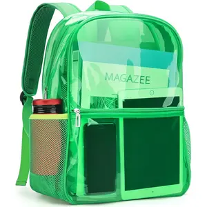 Clear Backpack Heavy Duty Large TPU Transparent Backpacks See Through Backpacks for  Travel,College. (Green)