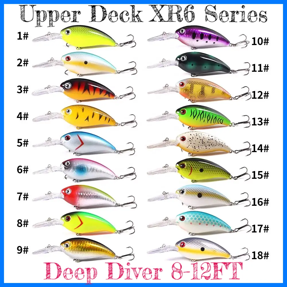 Upper Deck XR6 Deep Diver Series 8-15FT Fishing Lure in 18 Colors