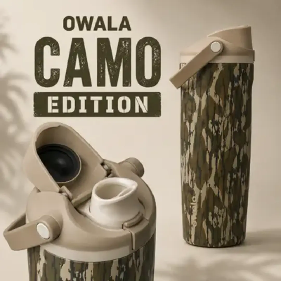 Owala FreeSip Tumbler 30oz Camo Print Insulated Stainless Steel Travel Tumbler