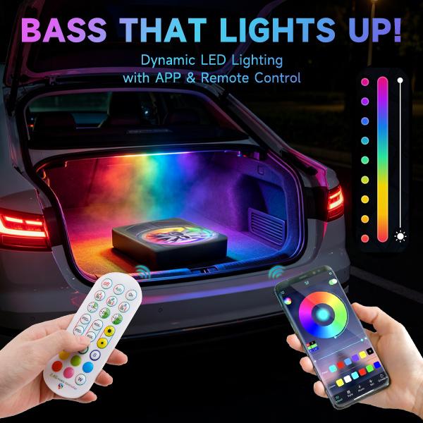 10 inch RGB app control powered car subwoofer details