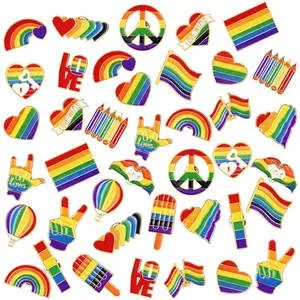 20/40Pcs Rainbow Pride Pins Gift for Pride Mounth American Flag Pins Patriotic Gift for National Flag Independence Day Veterans USA 250th Anniversary Gift 4th of July Accessaries LGBT Gay Pride Flag Pin for Pride Parades gift for Party Favors Celebrations