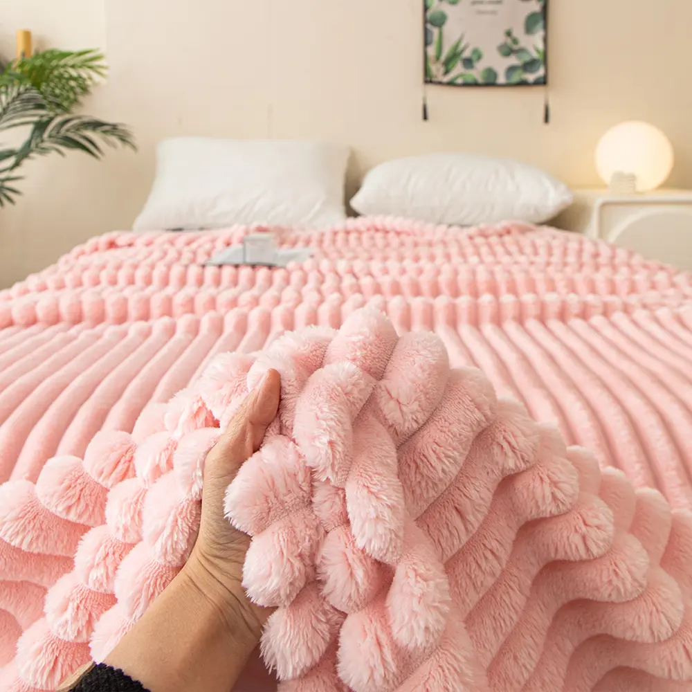 Slumber Ultra Soft Striped Throw Blanket Couch Sofa Bed, Cozy Plush Fluffy Fleece Blanket Bedroom Home Decor, Warm Lightweight Gentlesoft Blanket Gifts for Birthday