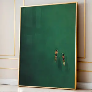 Green Abstract Poster , Vintage Wall Art, Green Retro Holiday Art, Minimalist Green Art, Digital Gift