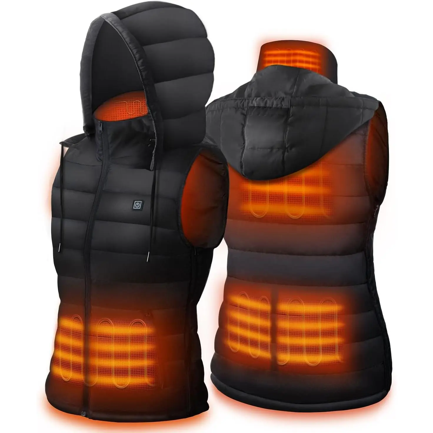 DR.PREPARE Heated Vest, Unisex Winter Hooded Heated Vests Outerwear for Men n, Lightweight USB Electric Heated Clothing Vest with 3 Heating Levels, Adjustable Size (Battery Pack Not Included)