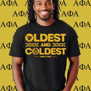 Alpha Phi Alpha T-shirt. Alpha 1906 Fraternity Apparel. Ice Cold Brothas, The Oldest & The Coldest, Men of Distinction.