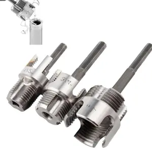 Bestgle 3-Piece Tube Thread Cutting Tool Set, Dual Function for PVC/polymer Pipes, Compatible with Electric Drill, Sizes 1/2", 3/4", 1"