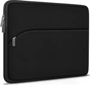 Laptop Case 14 inch, Slim Portable Monitor Protective Cover with Front Pocket, Traveling Computer Carrying Bag Laptop Sleeve Compatible for MacBook Air/Pro, HP, Dell, Lenovo, Acer, Black