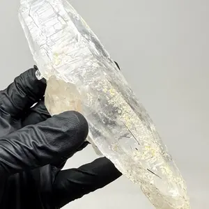 6.0” Superb Natural Self Healed Tourmalined Double Terminated Lemurian Quartz Wand Specimen