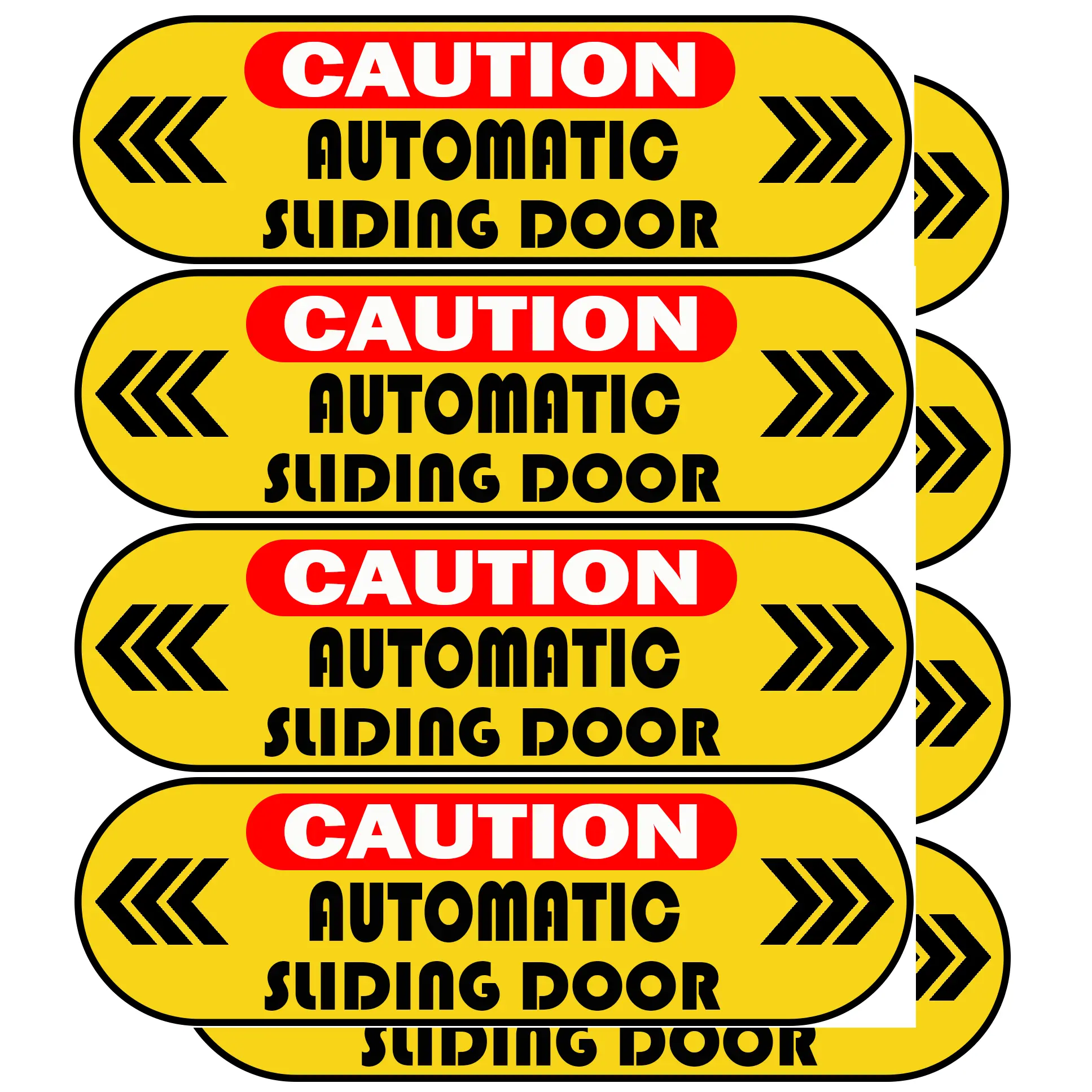 8pc Caution Automatic Sliding Door Warning Sticker 5" x 1.5"