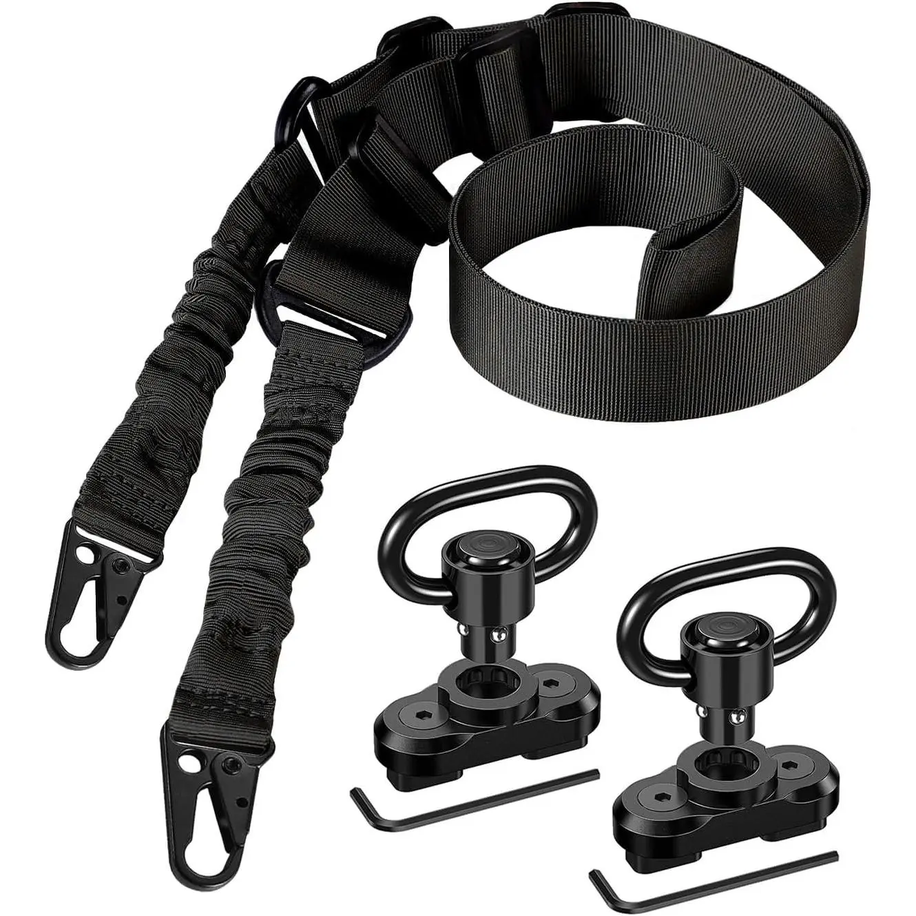 Two Point Sling with Anti-Rotation Sling Swivels,Adjustable Length, Traditional Sling with 2 count Sling Swivels