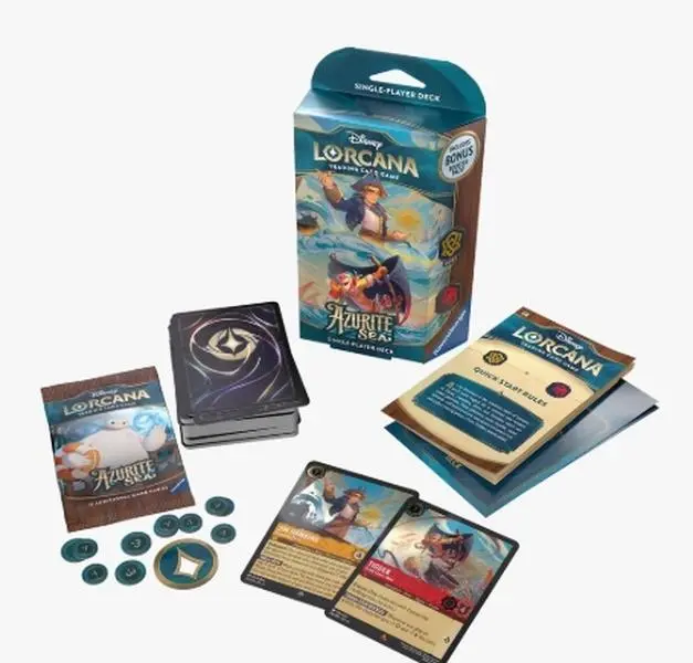 Disney Lorcana: Azurite Sea Starter Deck (Amber & Ruby) - Azurite Sea