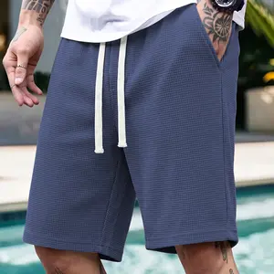 Men Shorts Breathable Short Pants Trend Half Pants Fashion Drawstring Shorts with Elastic Waist