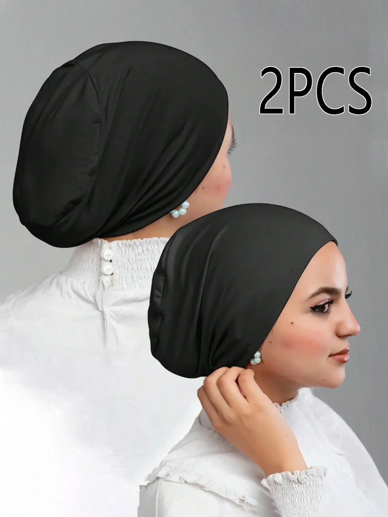2pcs Milk Silk Inner Women Clothing Hijab Cap, Elegant Breathable Modesty Underscarf, Muslim Undercap for Daily Use, Prayer, Casual Wear, Sleep Hat