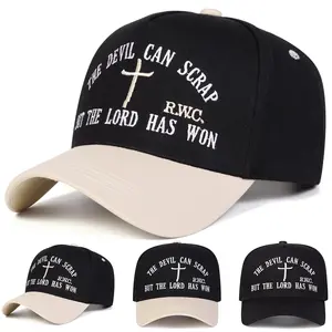 Unisex Letter Cross Embroidered Two Tone Five-panel Baseball Cap Outdoor Adjustable Sunscreen Leisure Hat Spring Autumn Travel Tourism Beach Vacation