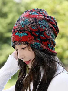 Fashion Multicolor Boho Style Multi-Functional Hooded Scarf Headscarf Outdoor Cycling Windproof Warm Neck Wrap Daily Versatile