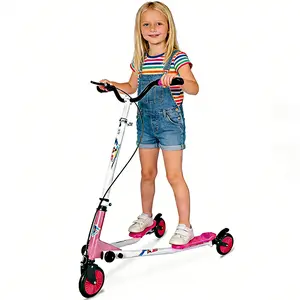 Scissor Frog Scooter for Kids No-Push Glide Scooter Anti-Rollover 3-Wheel Outdoor Toy for 5-10 Years, Scoot