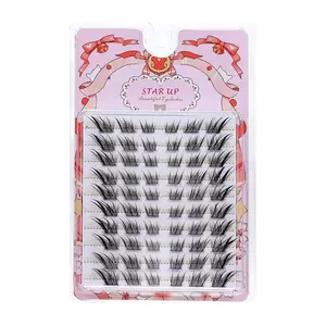 Natural Look Eyelash Extensions, 60 Clusters False Eyelashes, Wispy 3D C Curls, Single Eyelashes, Volume Individual Lashes, Self Grafting, Eye Makeup Enhancement, Fluffy Eyelashes Cluster