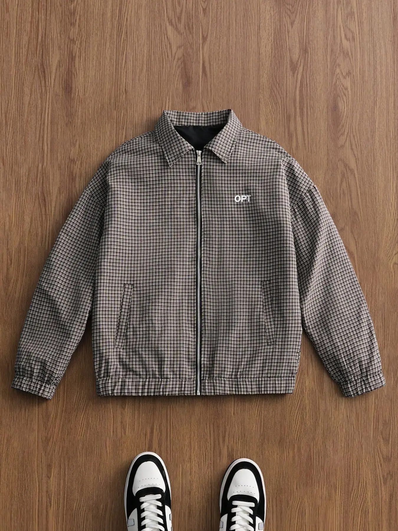 2026 Spring Fall New Oversized Loose Fit Long Sleeve Zipper Shirt Collar Jacket, American Vintage Plaid Checked Coach Jacket for Men, Casual Retro Style Outerwear