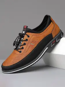 Men's Business Casual Shoes, PU Leather Upper & PVC Sole, Simple Design, Comfortable All-Season Footwear, Less Than Ankle Height
