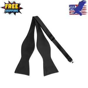 Solid Color Mens Bowtie Self Bow Tie Formal Bow Tie