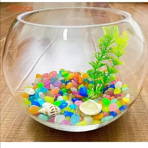 100pcs Novel Glow Stones, Multicolor Resin Stones for Garden, Lawn, Aquarium, Wedding, Night Decor, Activated in Darkness, Plastic Material, Outdoor