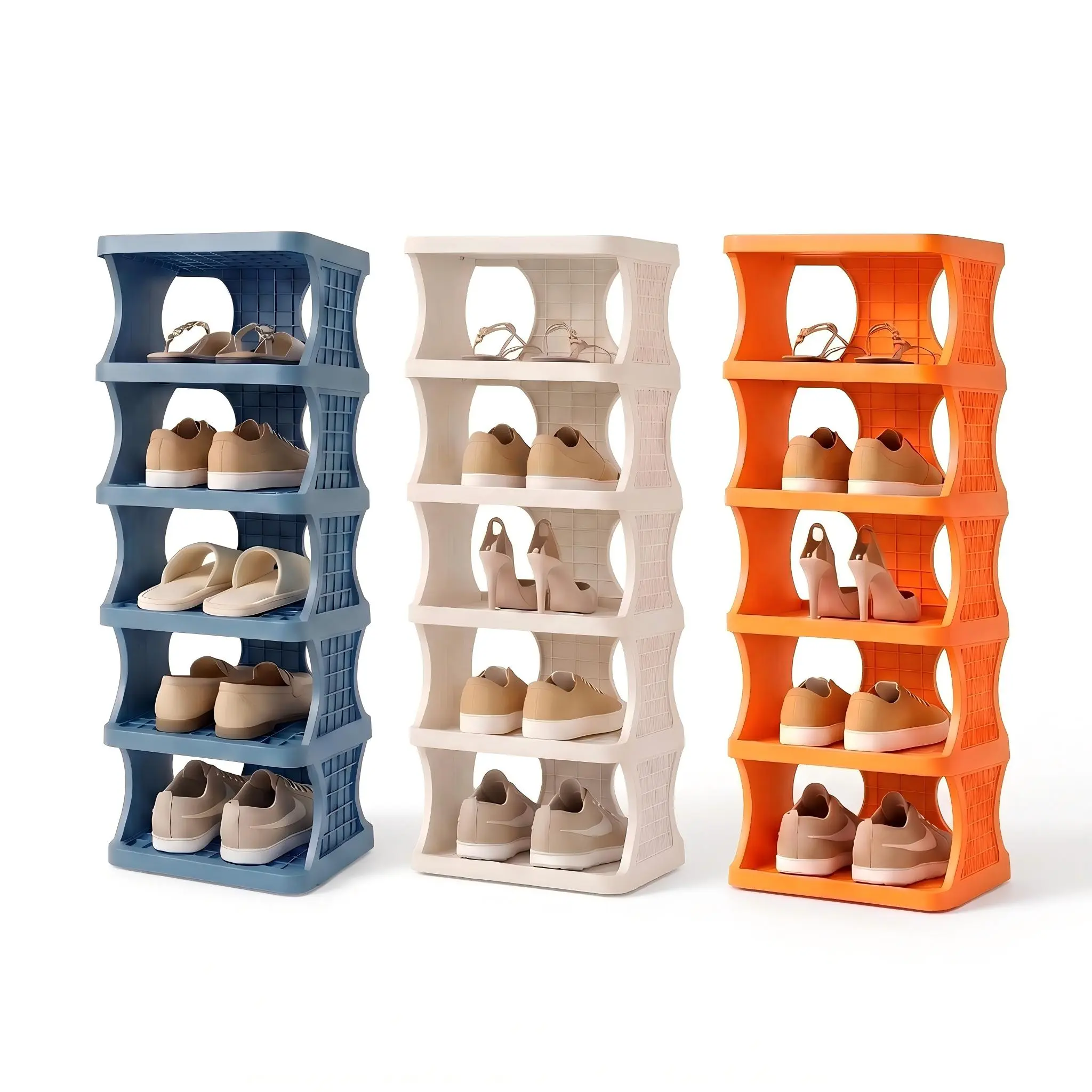 Stackable Space-Saving Shoe Rack Organizer, No-Tools Easy Assembly Home Storage Holder for Dorms, Small Apartments layer shoe storage shelf