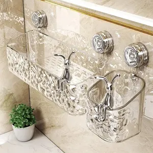 Bathroom shelf punch-free bathroom sink suction cup shelfstorage box wall hanging wall storage rack