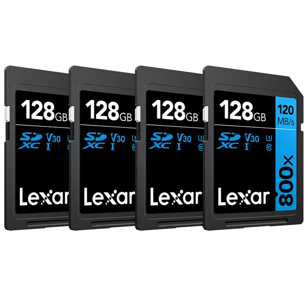 Lexar 128GB BLUE Series High-Performance 800x UHS-I SDHC External Storage Memory Card - (4-Pack), Portable