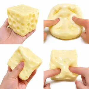 TPR Soft Cheese Block Giant Fidget Toy - Slow/No Rebound Squishy ASMR Squeeze Toy for Gaming Relaxation and Pressure Relief
