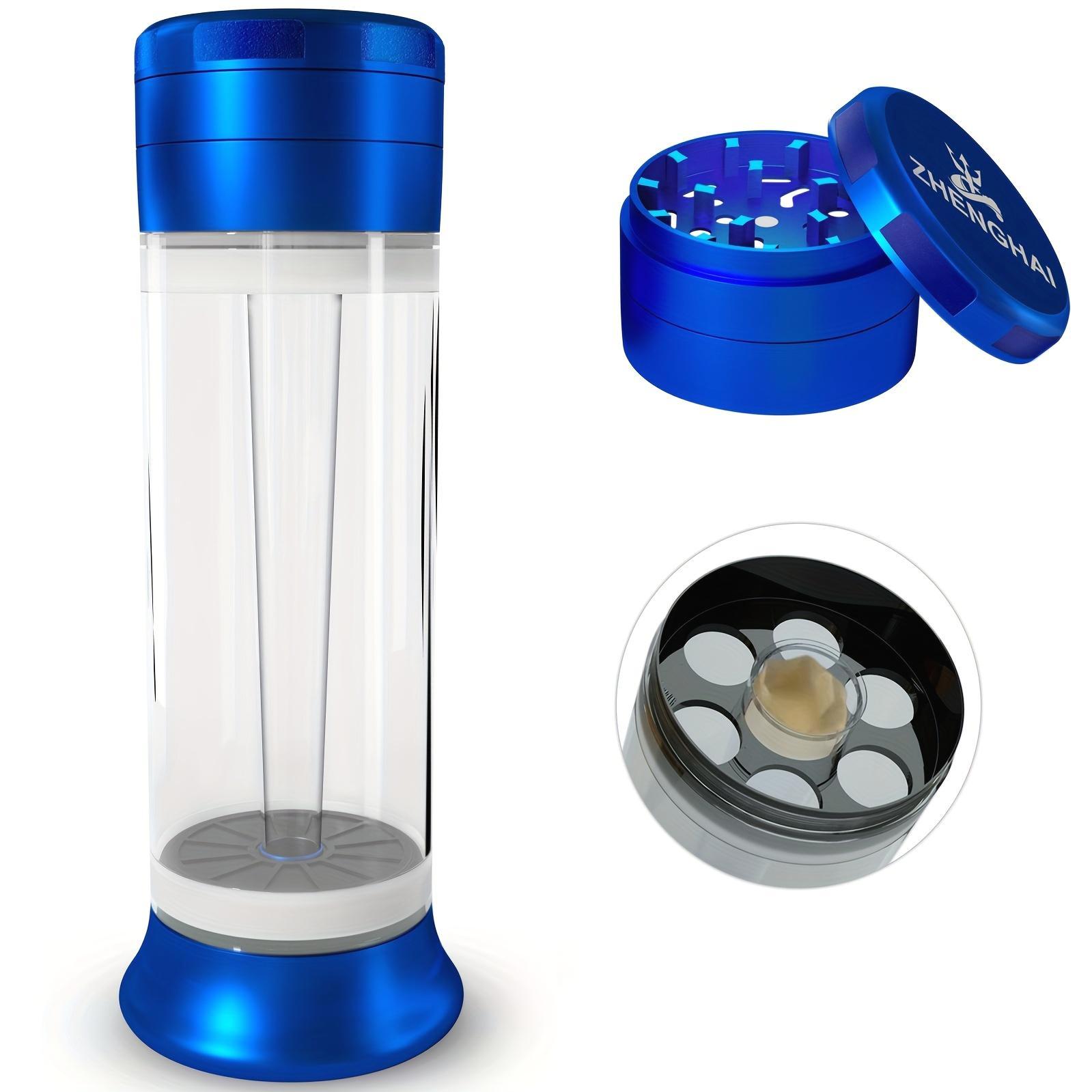 Compact 3-In-1 Zinc Alloy Kitchen Seasoning Grinder, Home Kitchen Utensils Set with 6-Hole Cone Loader, Storage & Cleaning Brush for Grinding, Filling